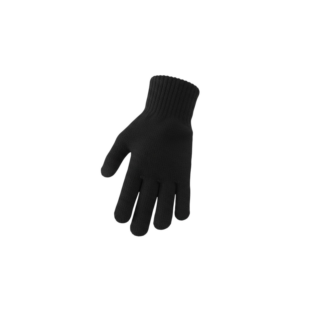 George Knit Touch Gloves Mens One Size Black Solid Ribbed Cuffs NEW
